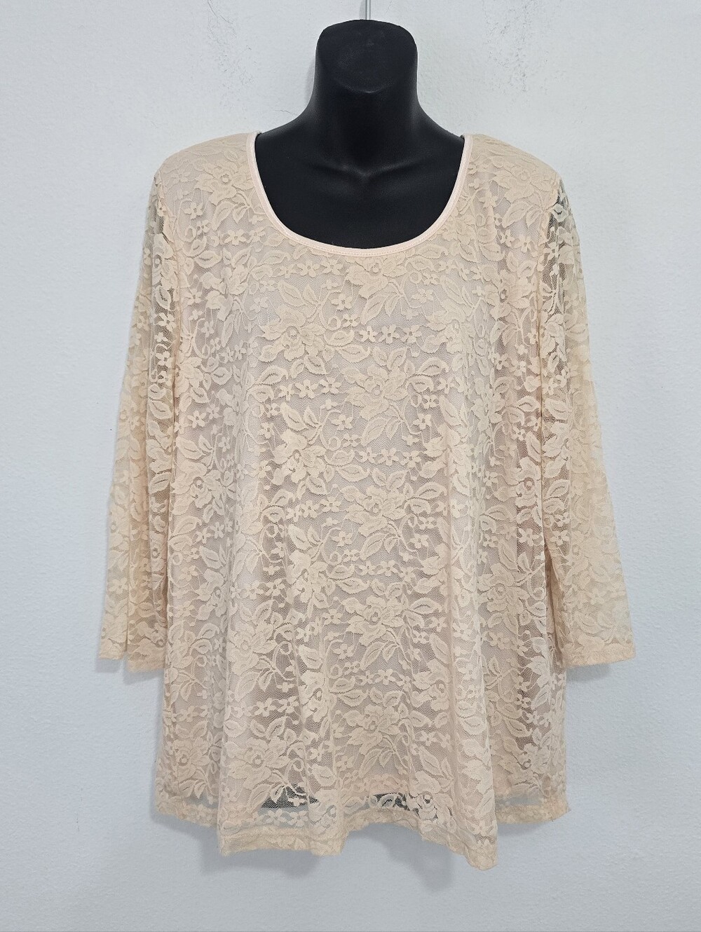 Notations Lace Overlay Top